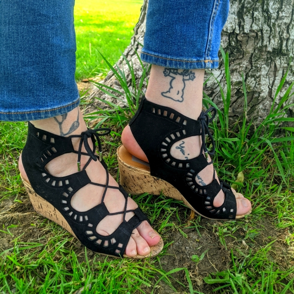 Dolce Vita - Marybeth Gladiator Laser Cut Cork Wedges